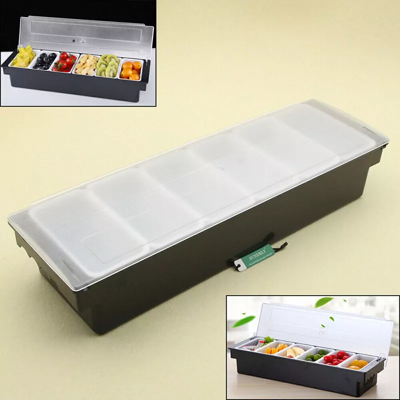 Plastic Bar Condiment Caddy Black