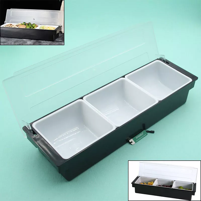 Plastic Bar Condiment Caddy Black