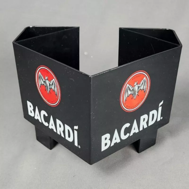 Black Plastic Bar Caddy Organizer 3 Compartment for Cocktail Napkins