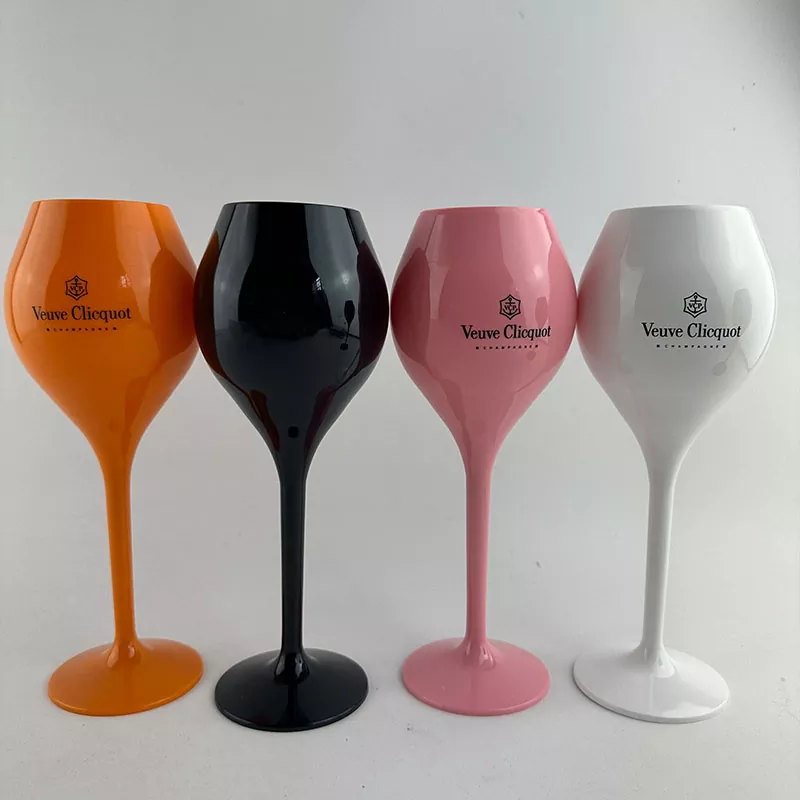 Personalized White Plastic Champagne Prosecco Flutes