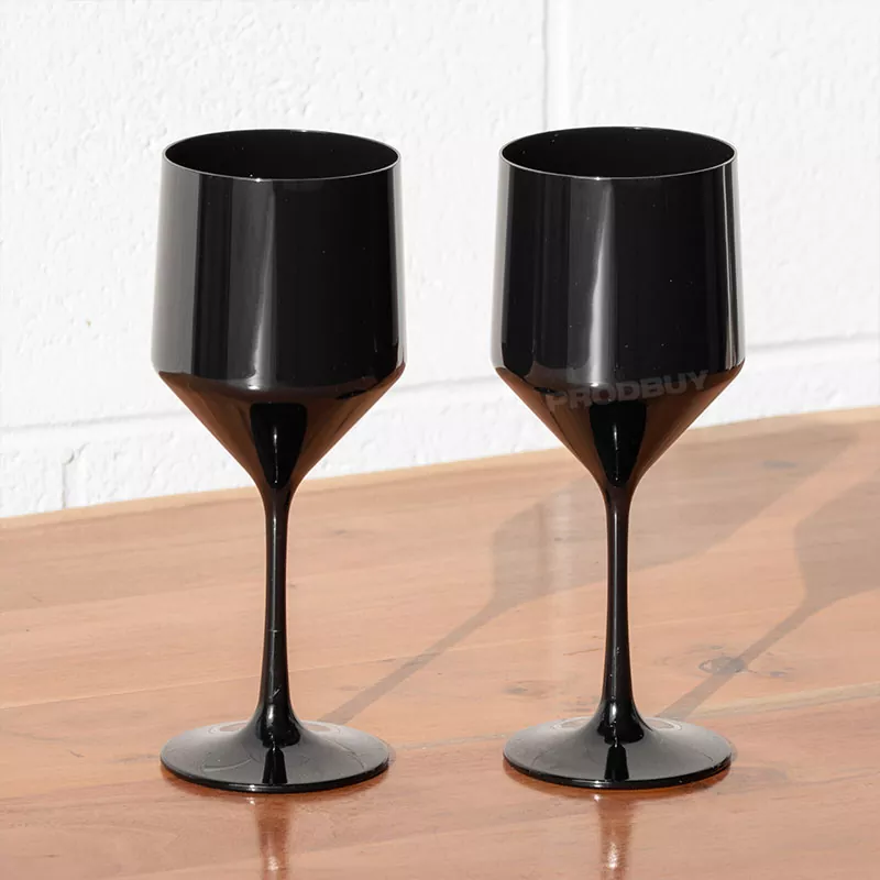 Personalized White Plastic Wine Glass