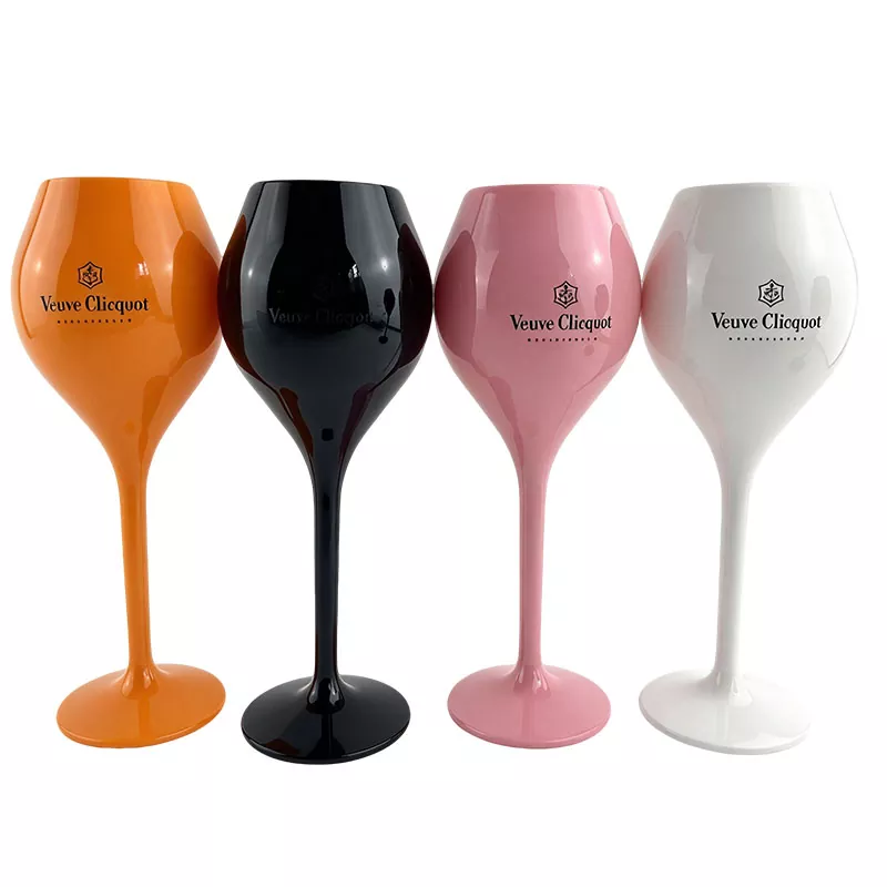 Personalized White Plastic Champagne Prosecco Flutes