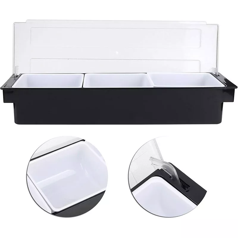Plastic Bar Condiment Caddy Black